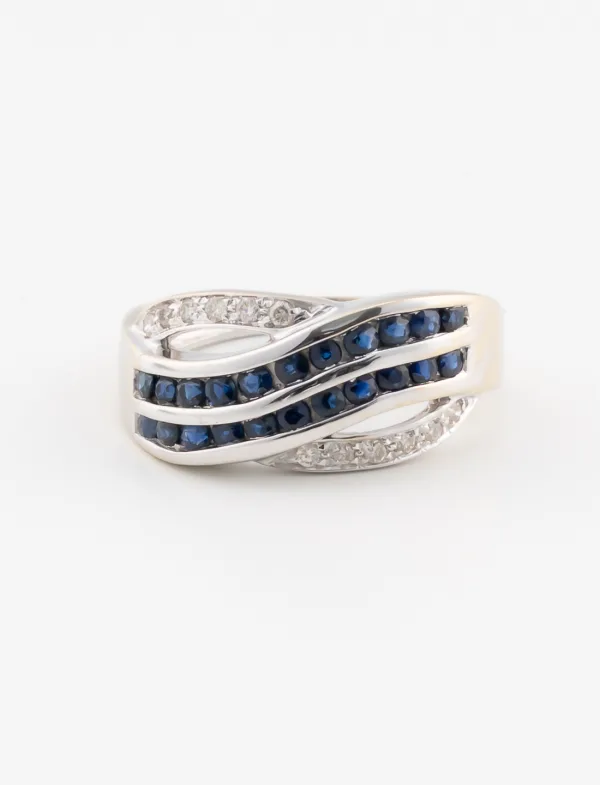 Bague Saphirs & Diamants Or Blanc