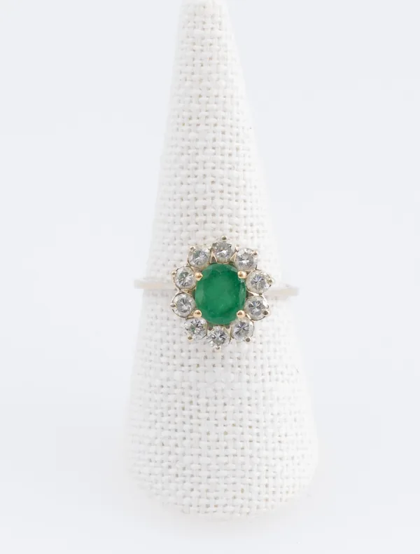Bague Marguerite Emeraude & Diamants