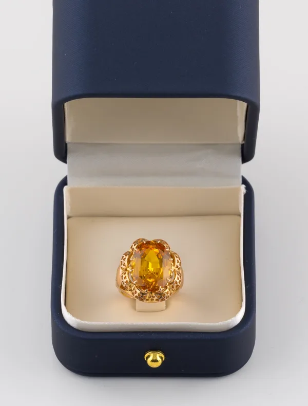 Bague Citrine Or Jaune