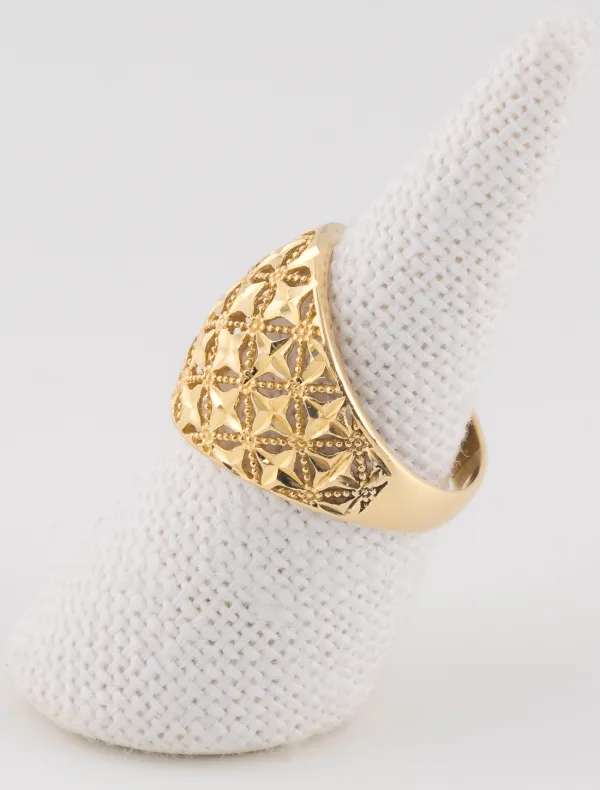 Bague Ajourée Fleurs Or Jaune