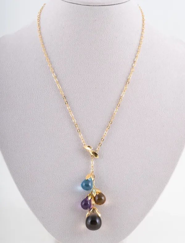 Collier Feraud Chaine Or Jaune & Pierres Fines