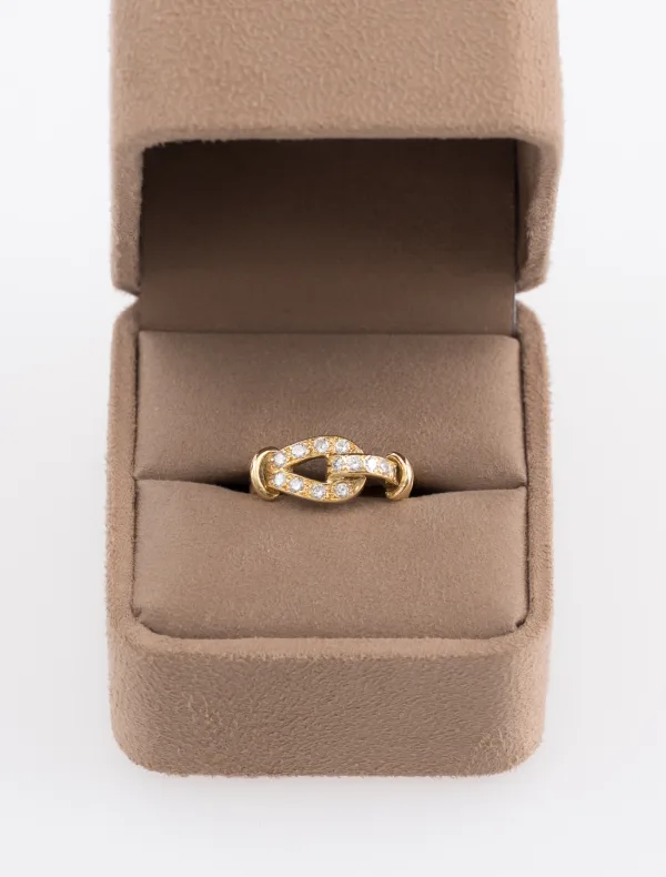 Bague Boucle Or Jaune Pavée Diamants