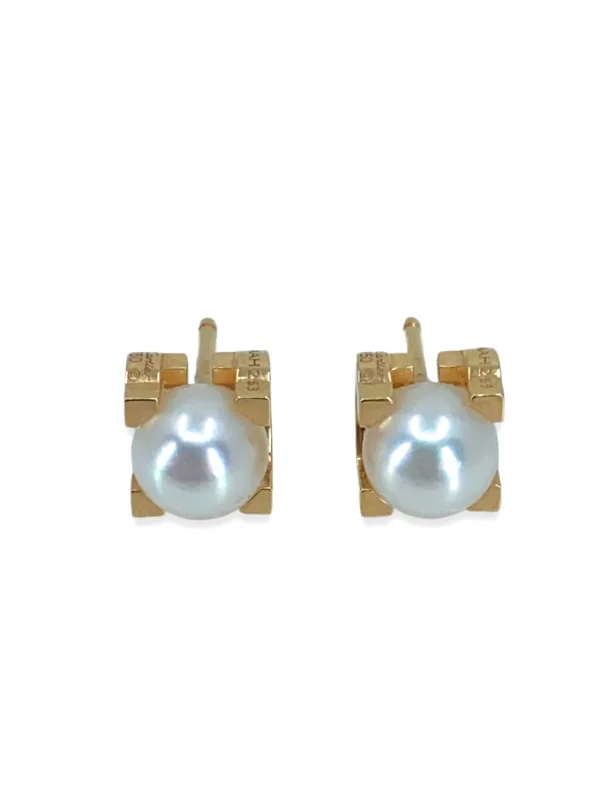 Boucle d'Oreilles C de Cartier Perles & Or