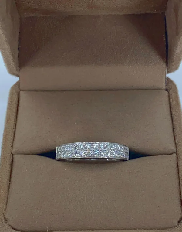 Bague Or Blanc Pavage Diamants