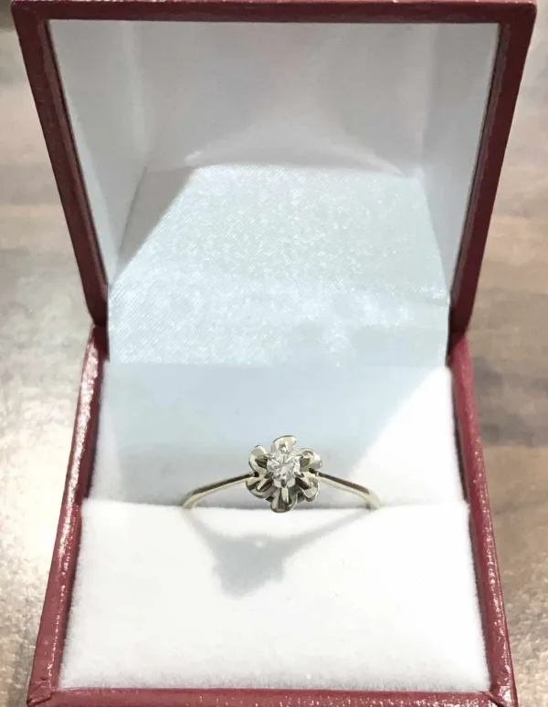 Bague Solitaire Diamant Or Blanc 18k