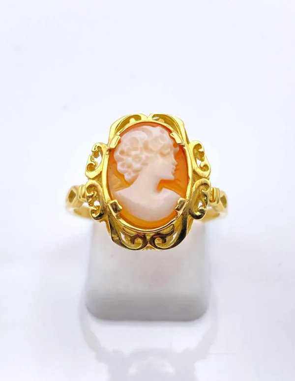 Bague Camée Femme Or Jaune 18k