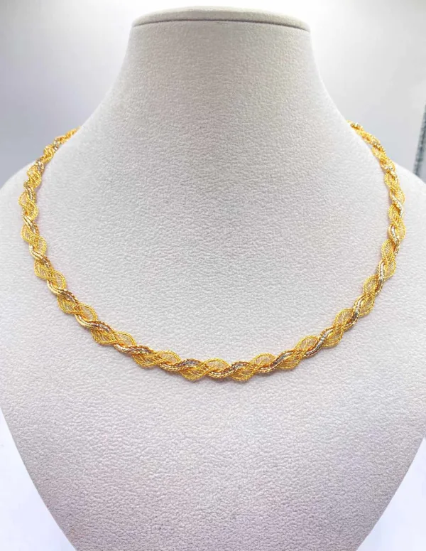 Collier Tressé Fils & Resilles 3 Ors 18K