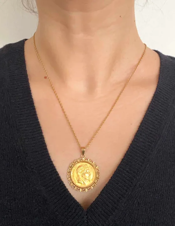 Pendentif Vintage Pièce 20 Francs Or