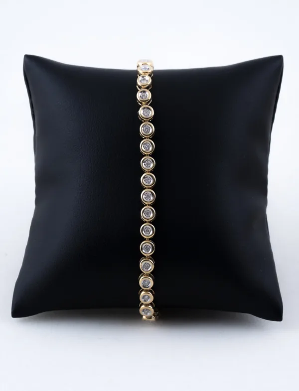 Bracelet Tennis Vintage Or Jaune & Diamants