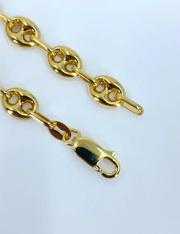 Bracelet grain de café en or jaune