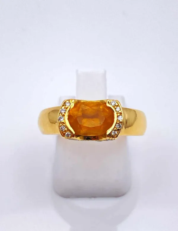 Bague Or Jaune Citrine & Diamants
