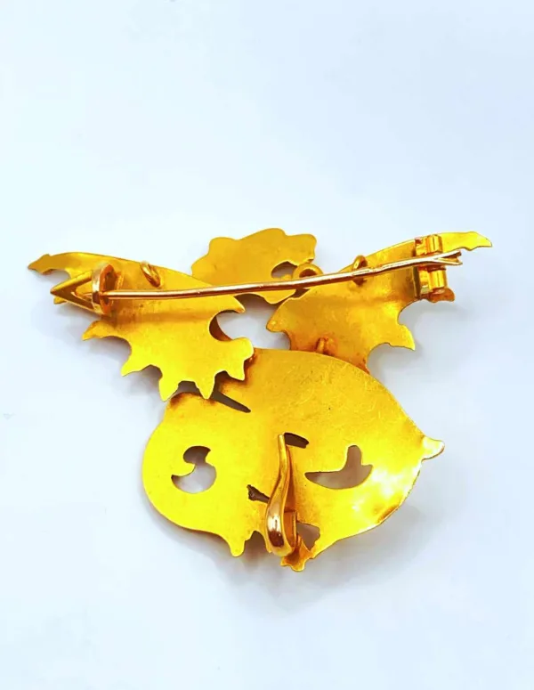 Broche Vintage "Chimère" Or Jaune et Diamant
