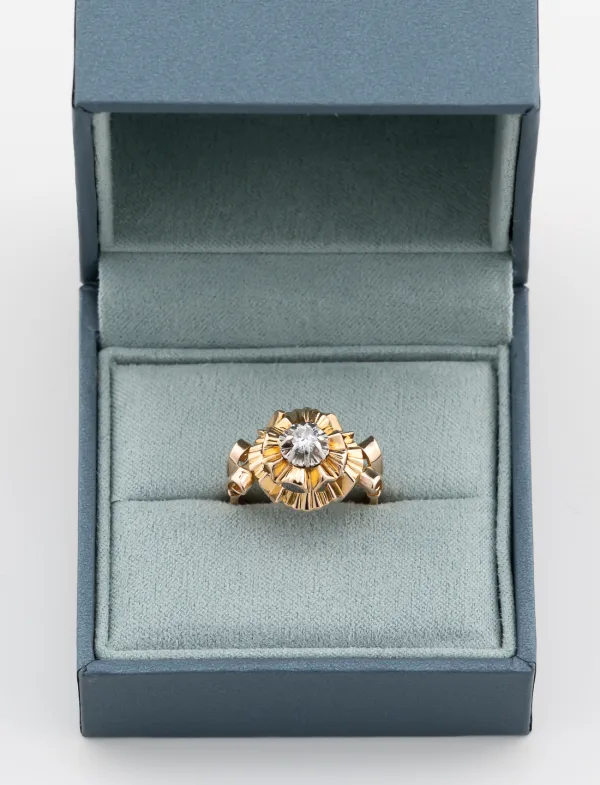 Bague Ancienne Solitaire Deux Ors