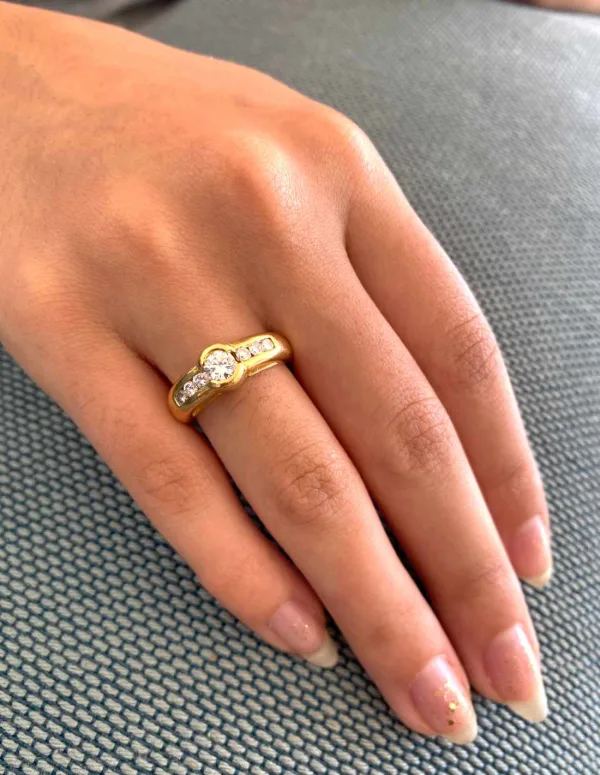Bague Or Jaune 18k & diamants