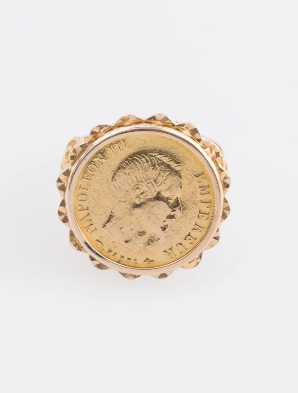 Bague Or Jaune & Pièce Montée 10F Or