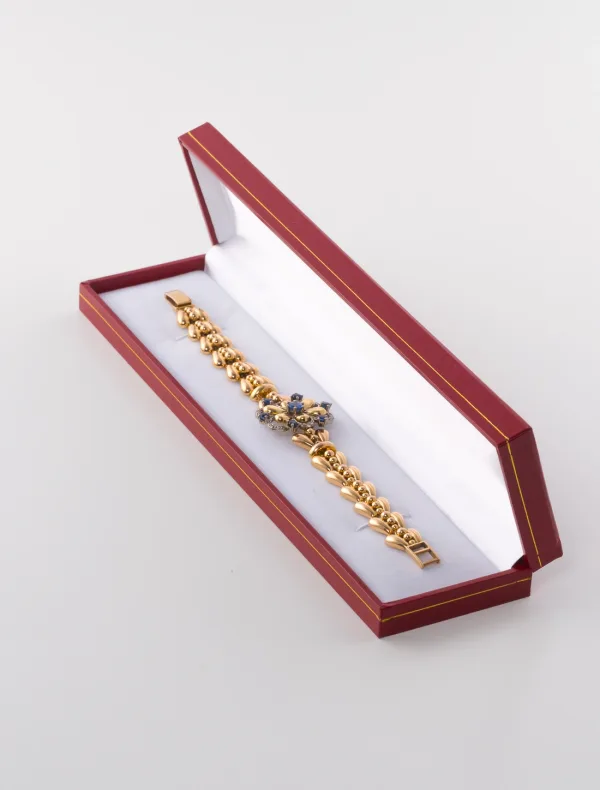 Bracelet Or Jaune, Saphirs & Diamants