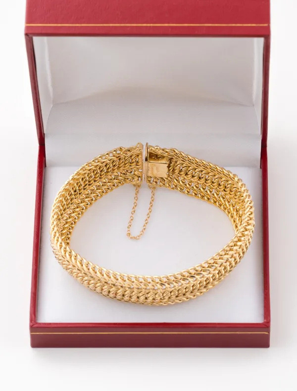 Bracelet Maille Américaine Or Jaune