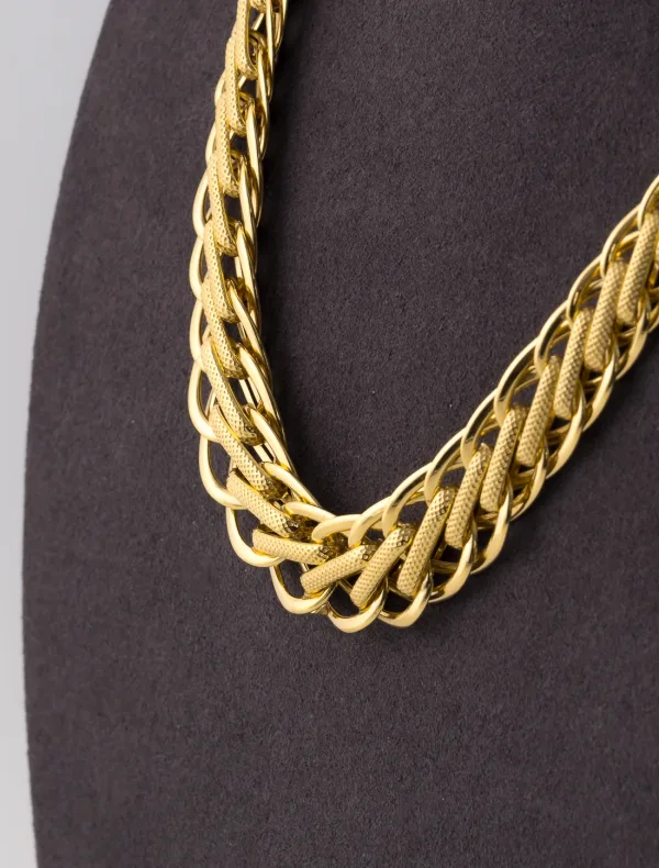 Collier Maille Texture Or Jaune