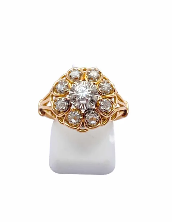 Bague Marguerite Vintage Or & Diamants
