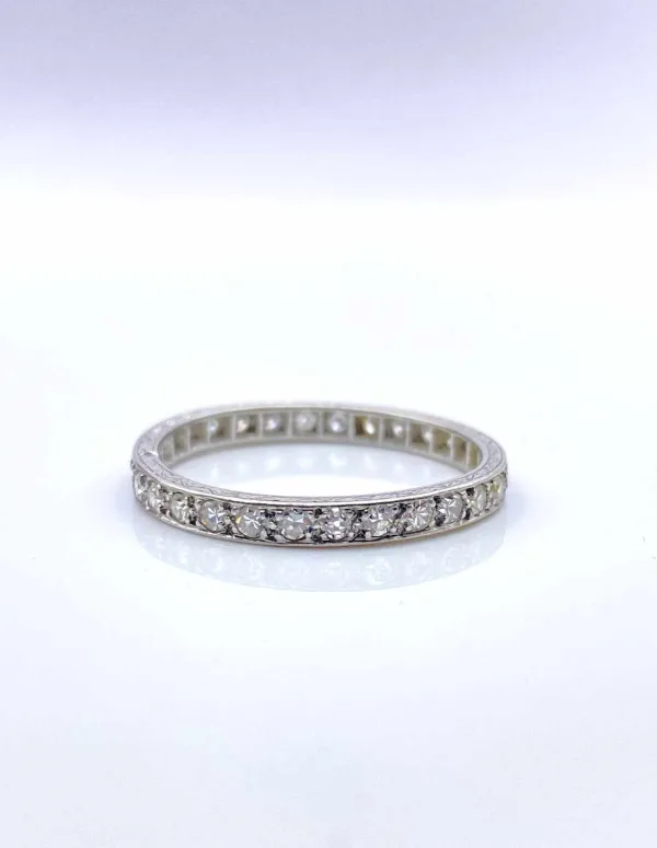Bague Alliance Vintage Platine & Diamants