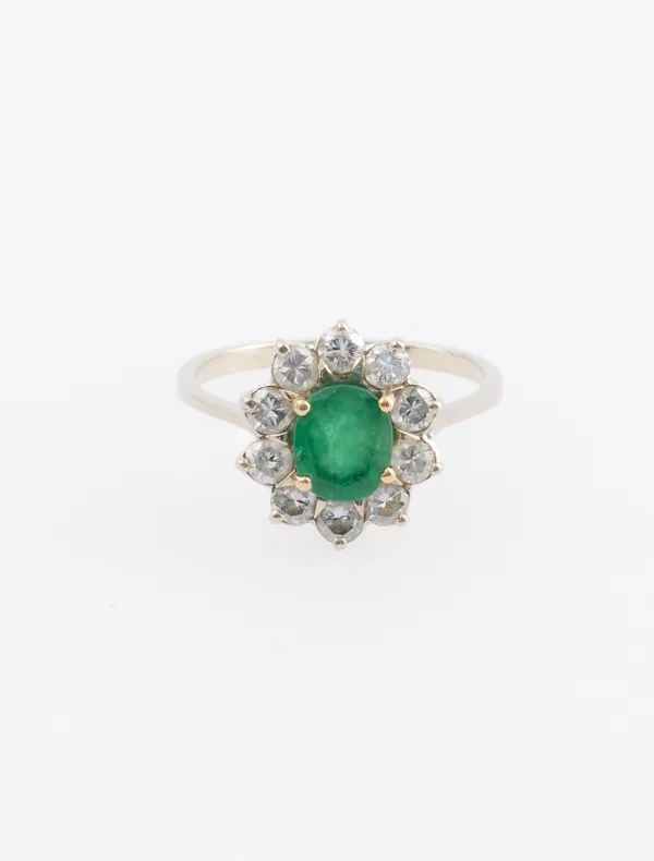 Bague Marguerite Emeraude & Diamants