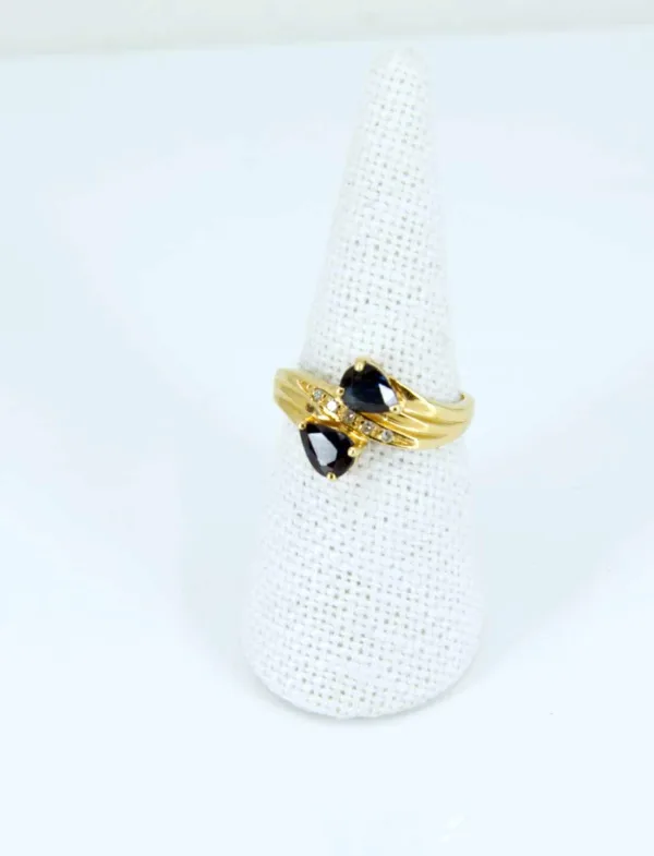 Bague Toi & Moi Or Jaune, Saphirs & Diamants