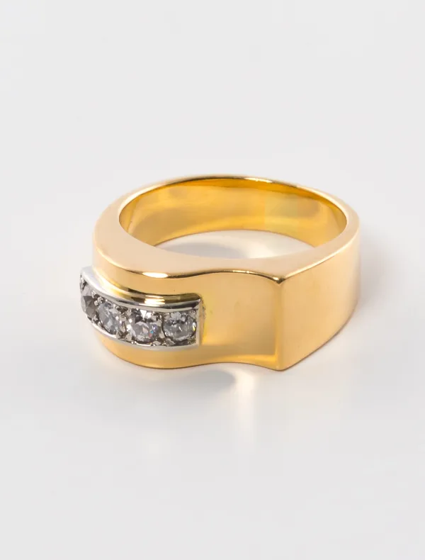 Bague Tank Or & Diamants