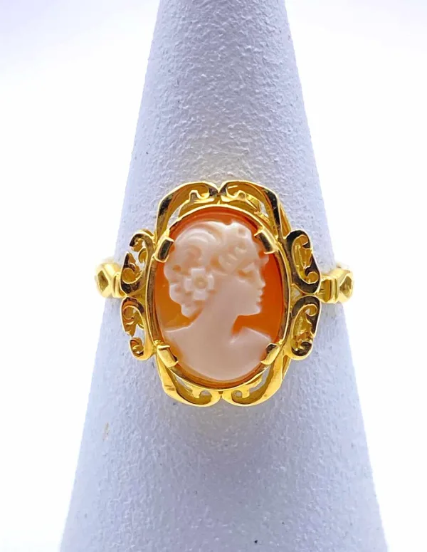 Bague Camée Femme Or Jaune 18k