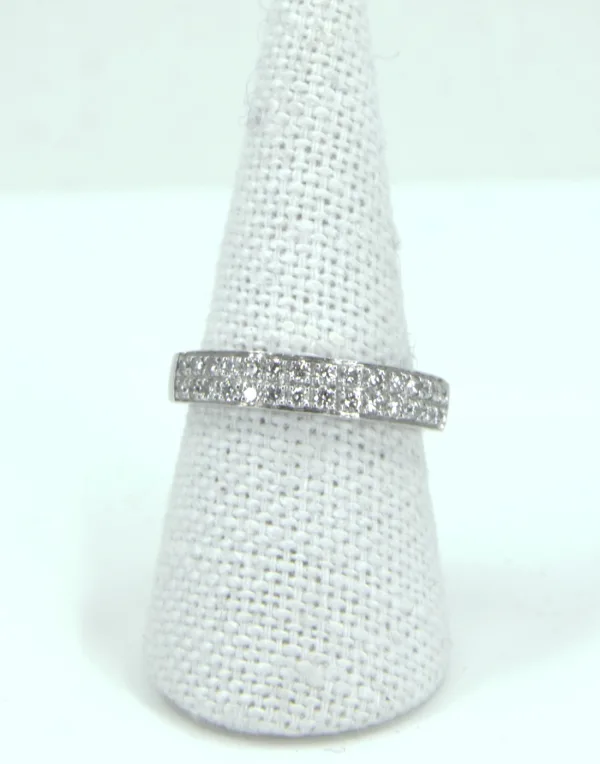 Bague Or Blanc Pavage Diamants
