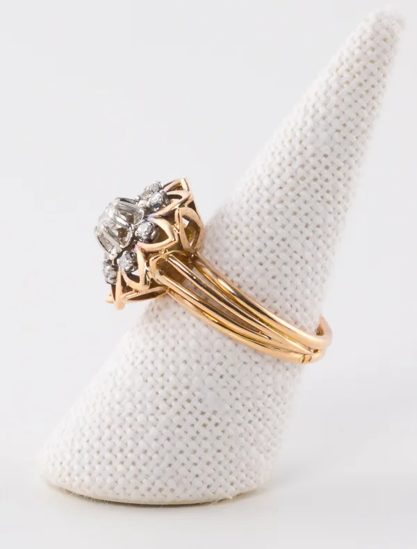 Bague Vintage Or, Platine & Diamants