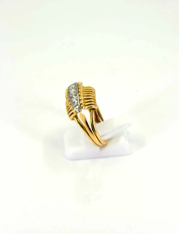 Bague Fil Or Jaune & Jarretiere Diamants