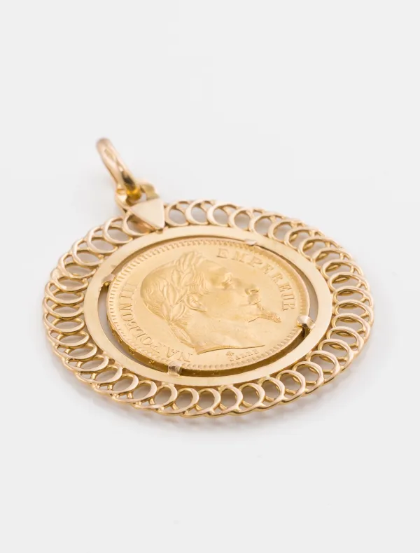 Pendentif Vintage Pièce d'Or Napoléon 3