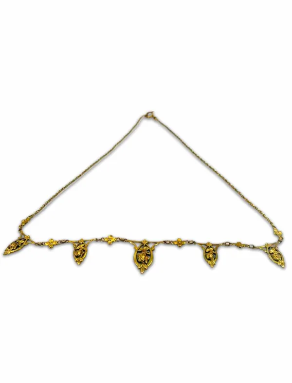 Collier Draperie Vintage Art Nouveau Or jaune