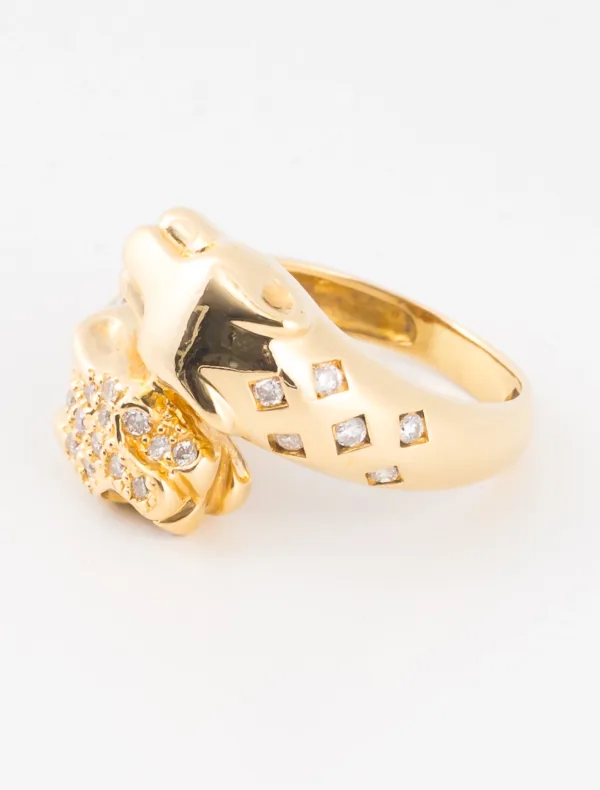 Bague Léopards Or Jaune & Diamants