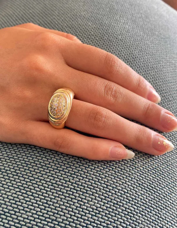 Bague Jonc Or Jaune 18K & Diamants
