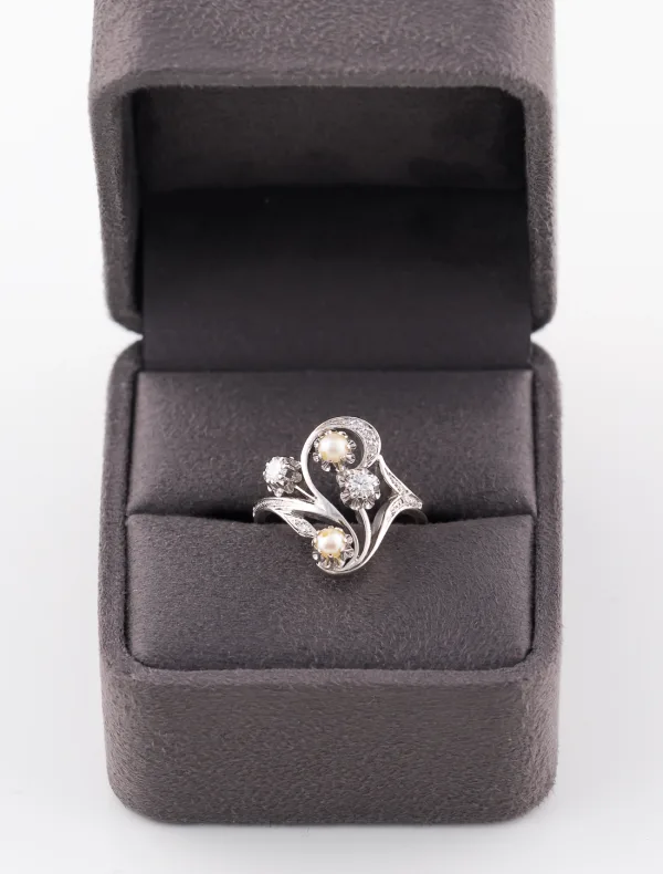 Bague Perles & Diamants Or Blanc