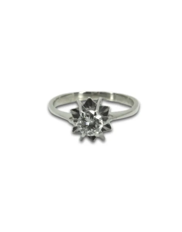 Bague Diamant Solitaire Or Blanc & Platine