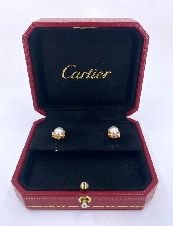 Boucle d'Oreilles C de Cartier Perles & Or