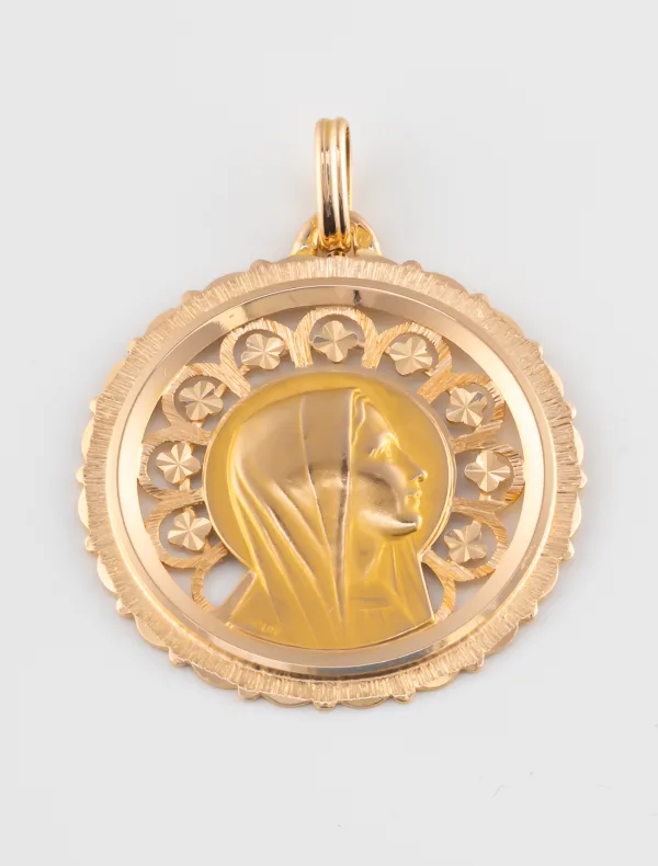 Pendentif Médaille Vierge Or Jaune