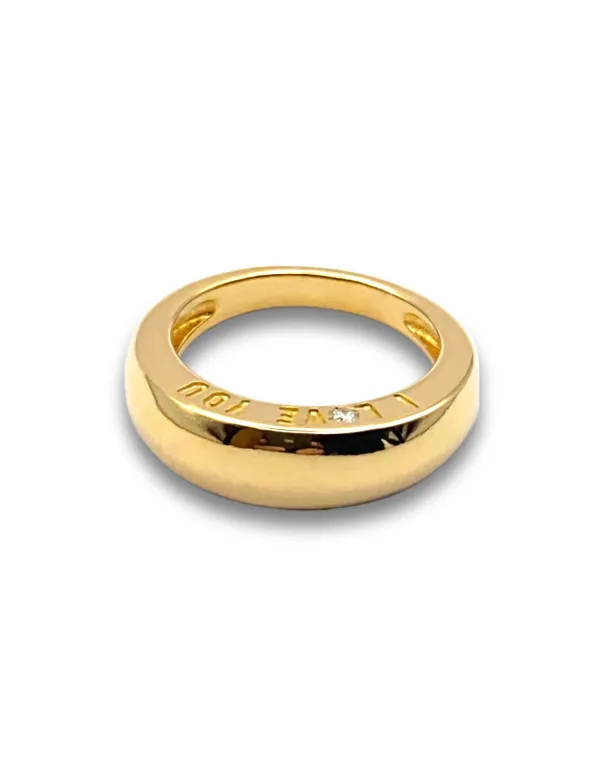 Bague Jonc Or Jaune 18k & Diamant