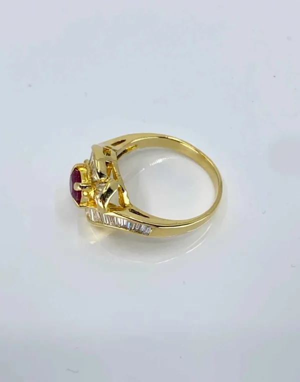 Bague Jupe Or Jaune, Diamants & Rubis