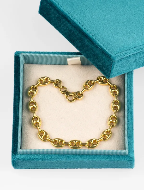 Bracelet grain de café en or jaune 18 carats