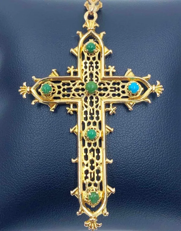Pendentif croix du pont d'Estaing en or jaune
