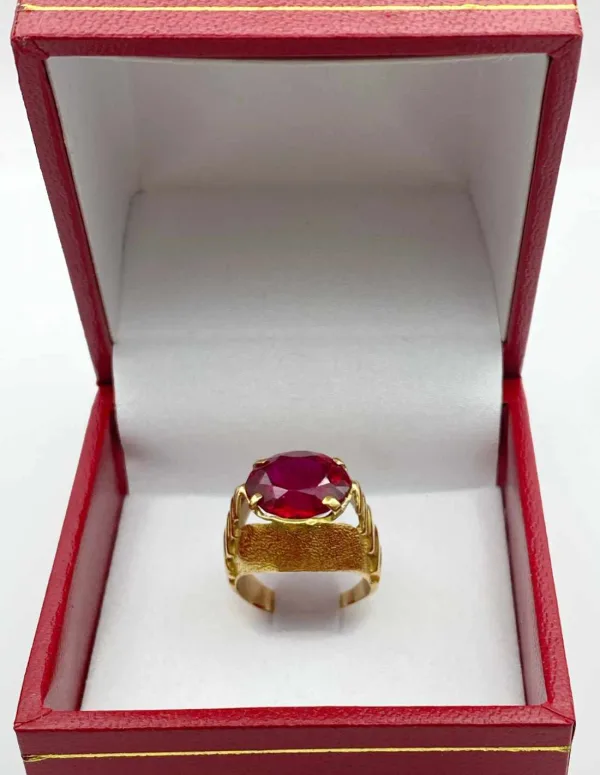 Bague Vintage Originale Or Jaune & Rubis Verneuil