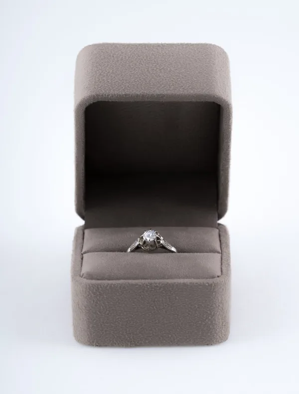 Bague Or Blanc Solitaire Diamant