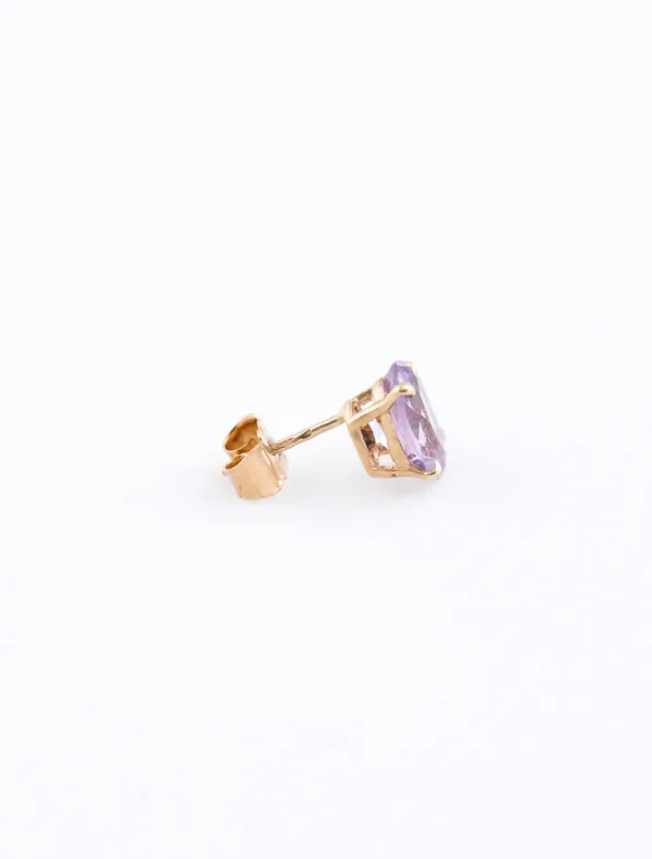 Boucles d'Oreilles Or Jaune & Amethystes