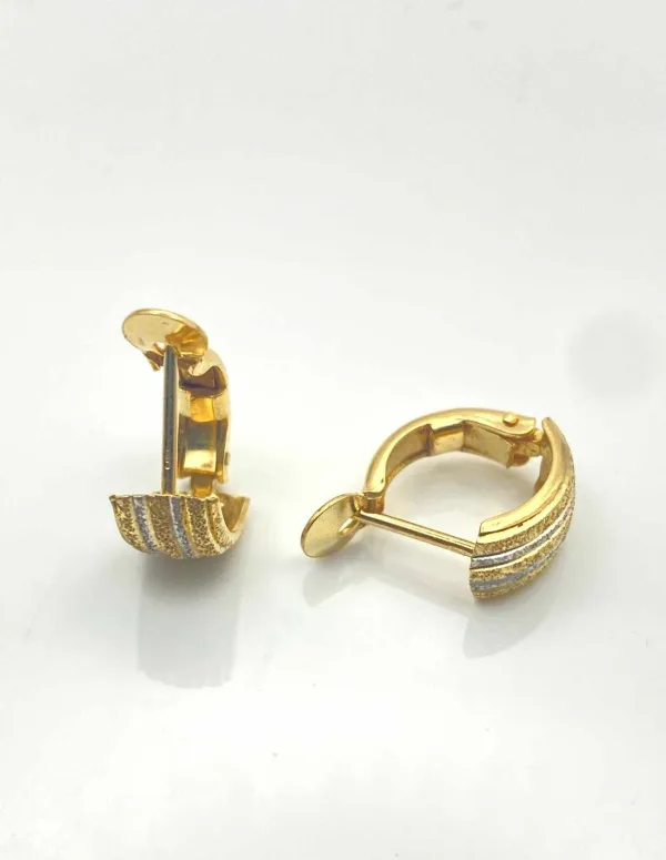 Boucles d'Oreilles Or Jaune & Or Blanc