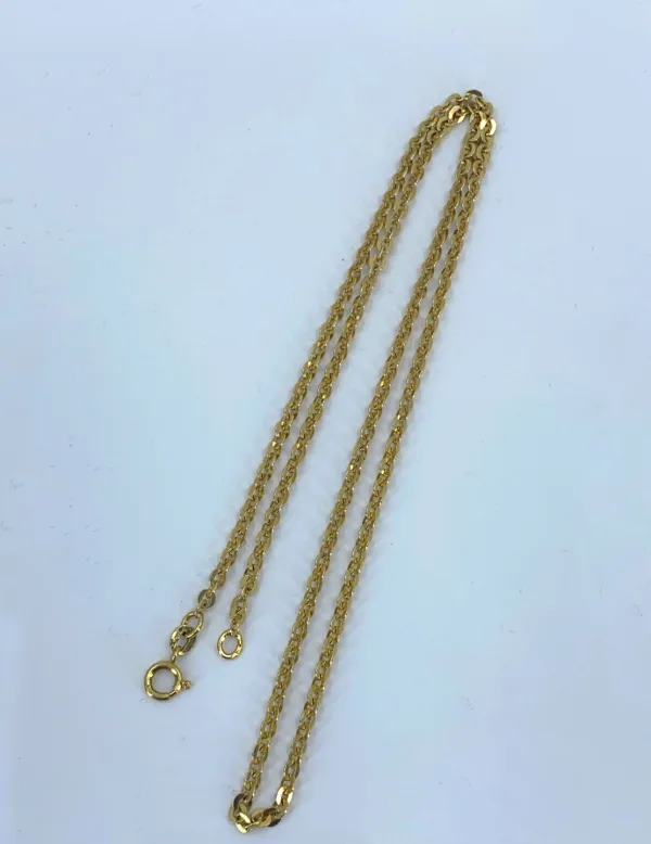 Chaine Mailles Rondes Plates Or Jaune