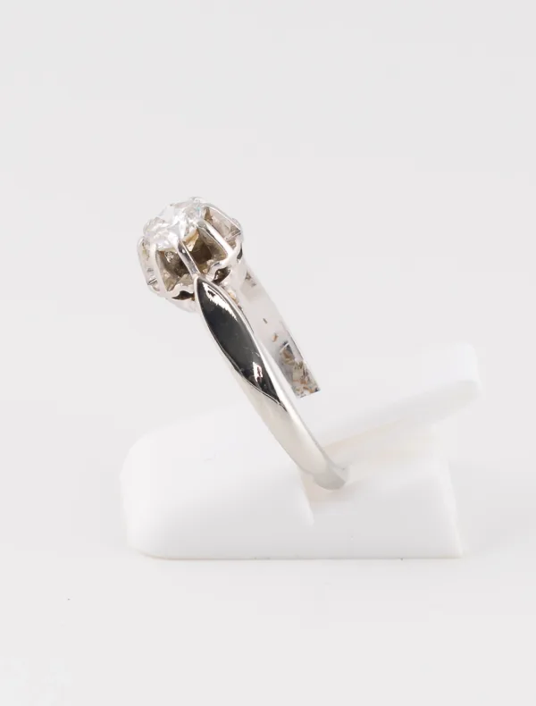 Bague Solitaire Or Blanc & Platine