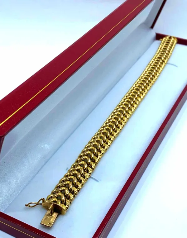 Bracelet Vintage Maille Americaine Or Jaune